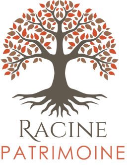 Logo Racine Patrimoine - Mougins (vertical)